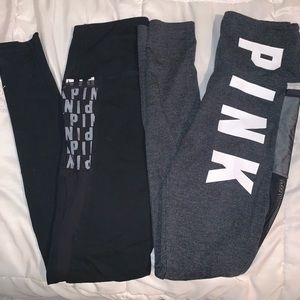 Two PINK leggings size small